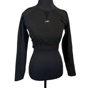 Laki Long Sleeve Crop Top + Short Sleeve T-shirt Size Small